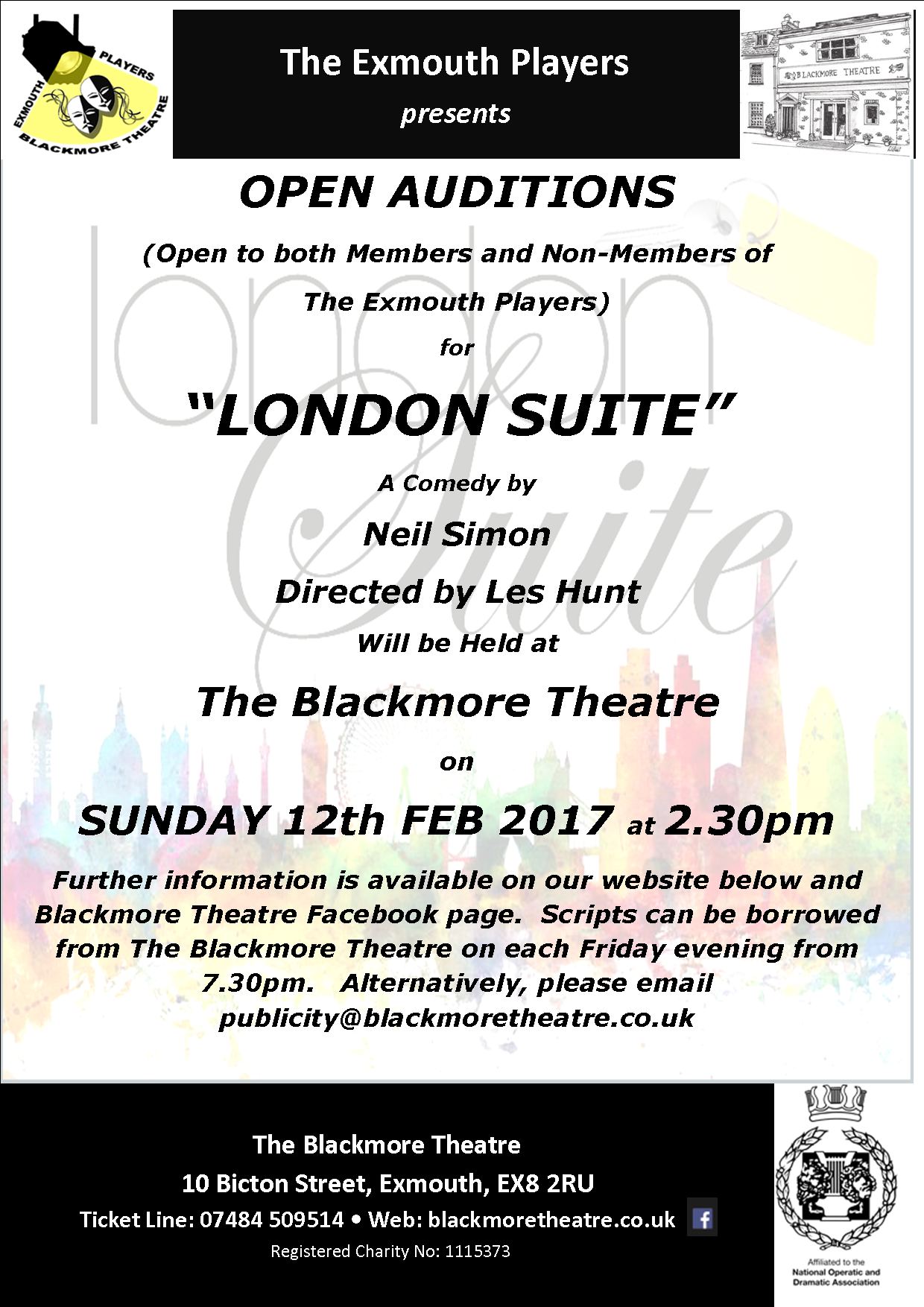Open Auditions for "London Suite" The Exeter Daily